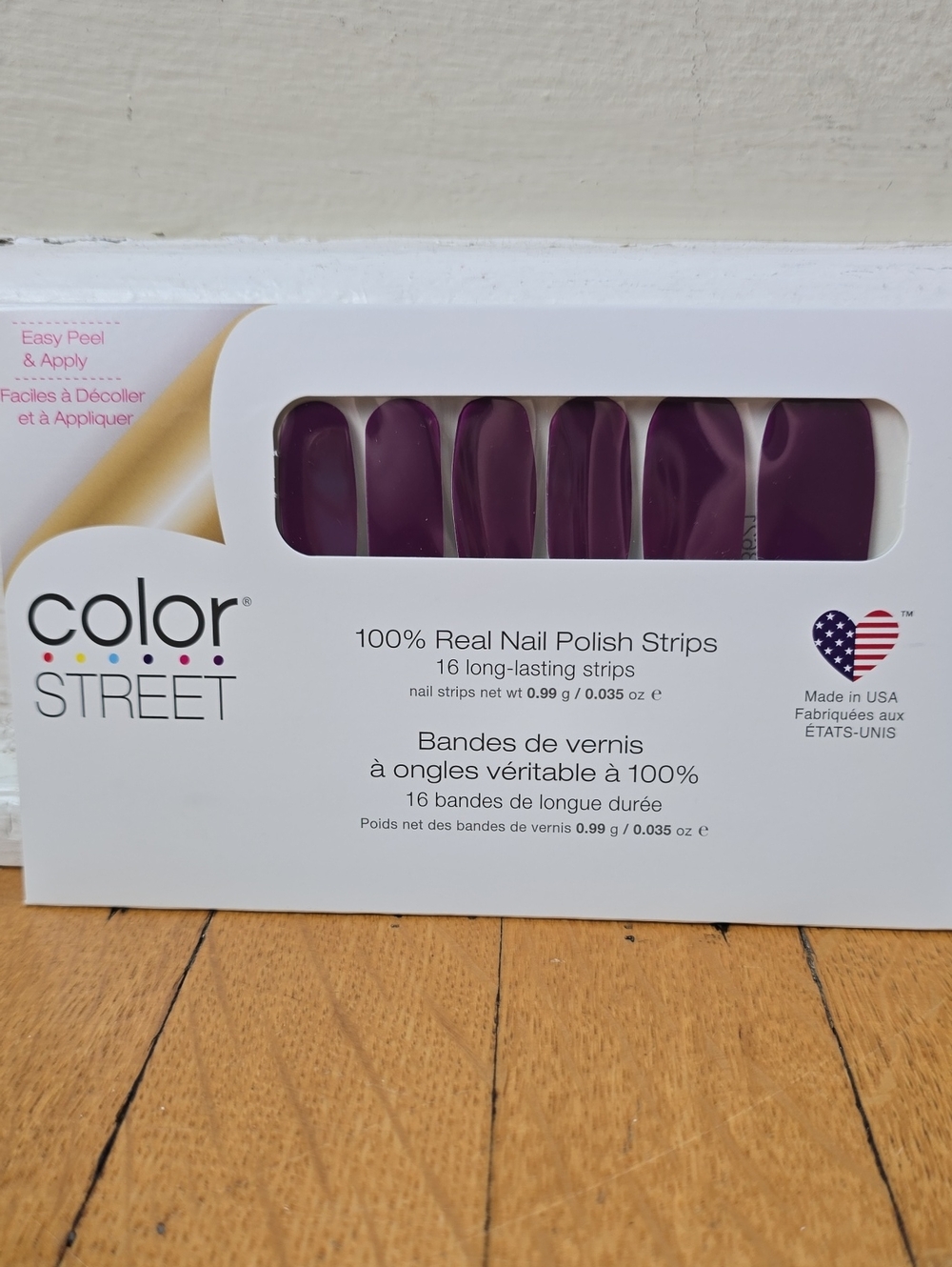 NWT Color Street Aberdeen Aubergine Nail Polish Strips Deep Eggplant Plum Solid